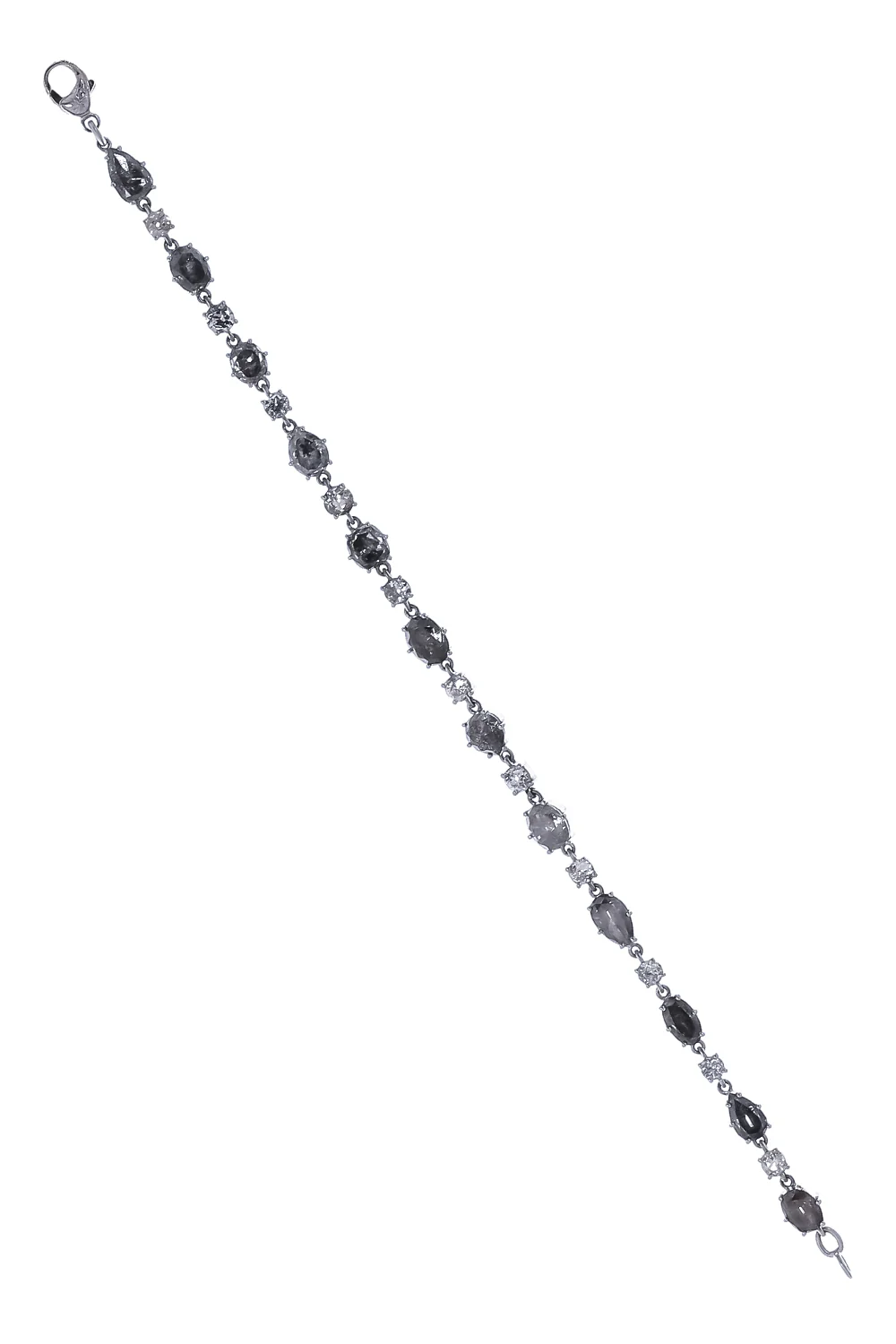 Diamond Grey Mixed Shape Old European Tennis Bracelet