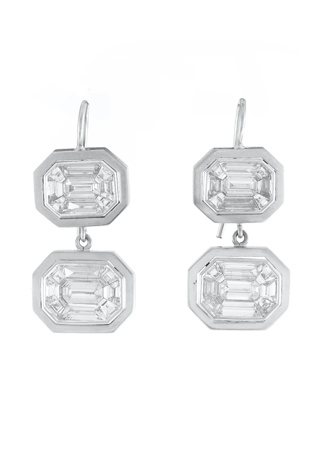 Diamond Mosaic Drop Earrings