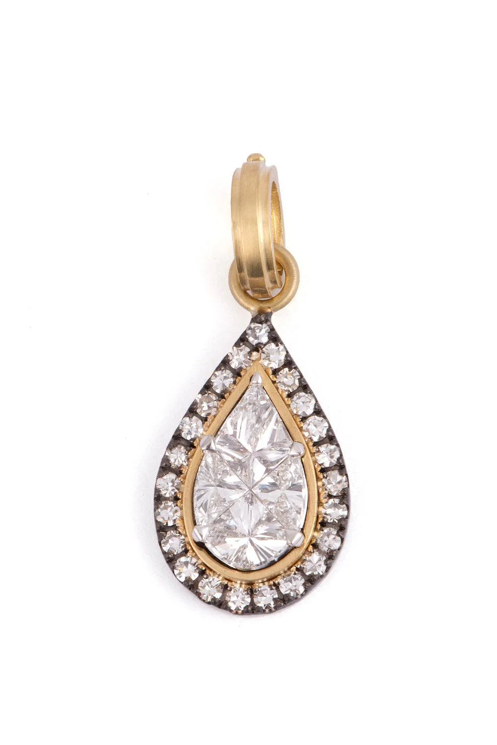 Diamond Mosaic Pear Charm Pendant