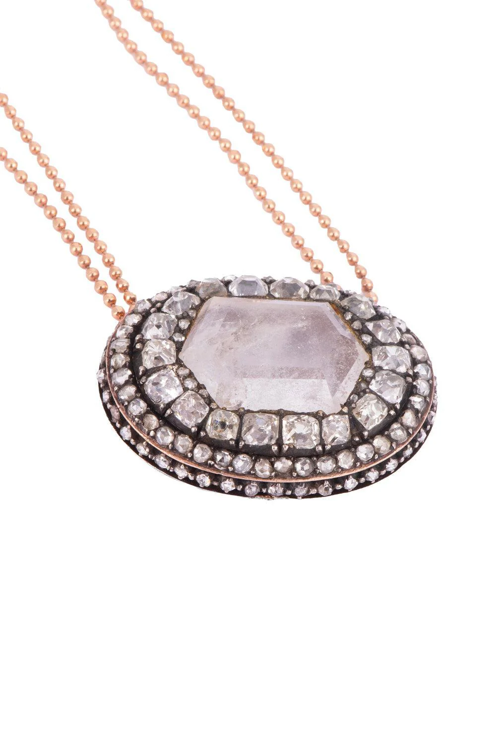 Diamond Quartz Pendant Necklace - Image 5