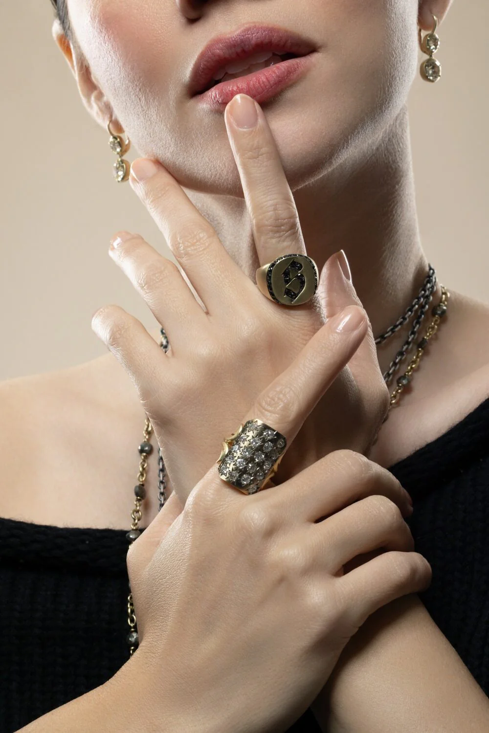 Diamond Ten Table Old European Twinkle Ring - Image 4