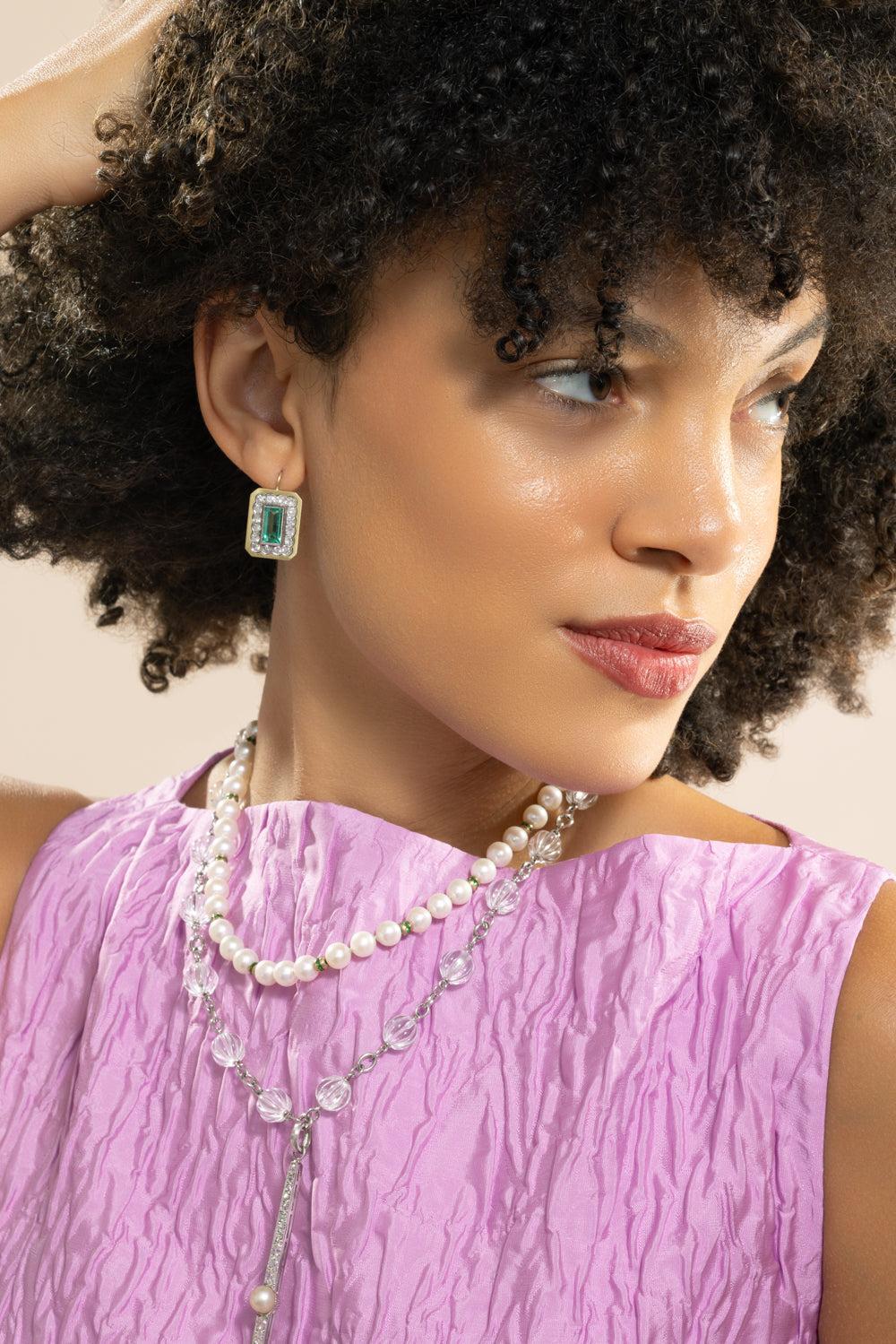Emerald Vintage Earrings - Image 2