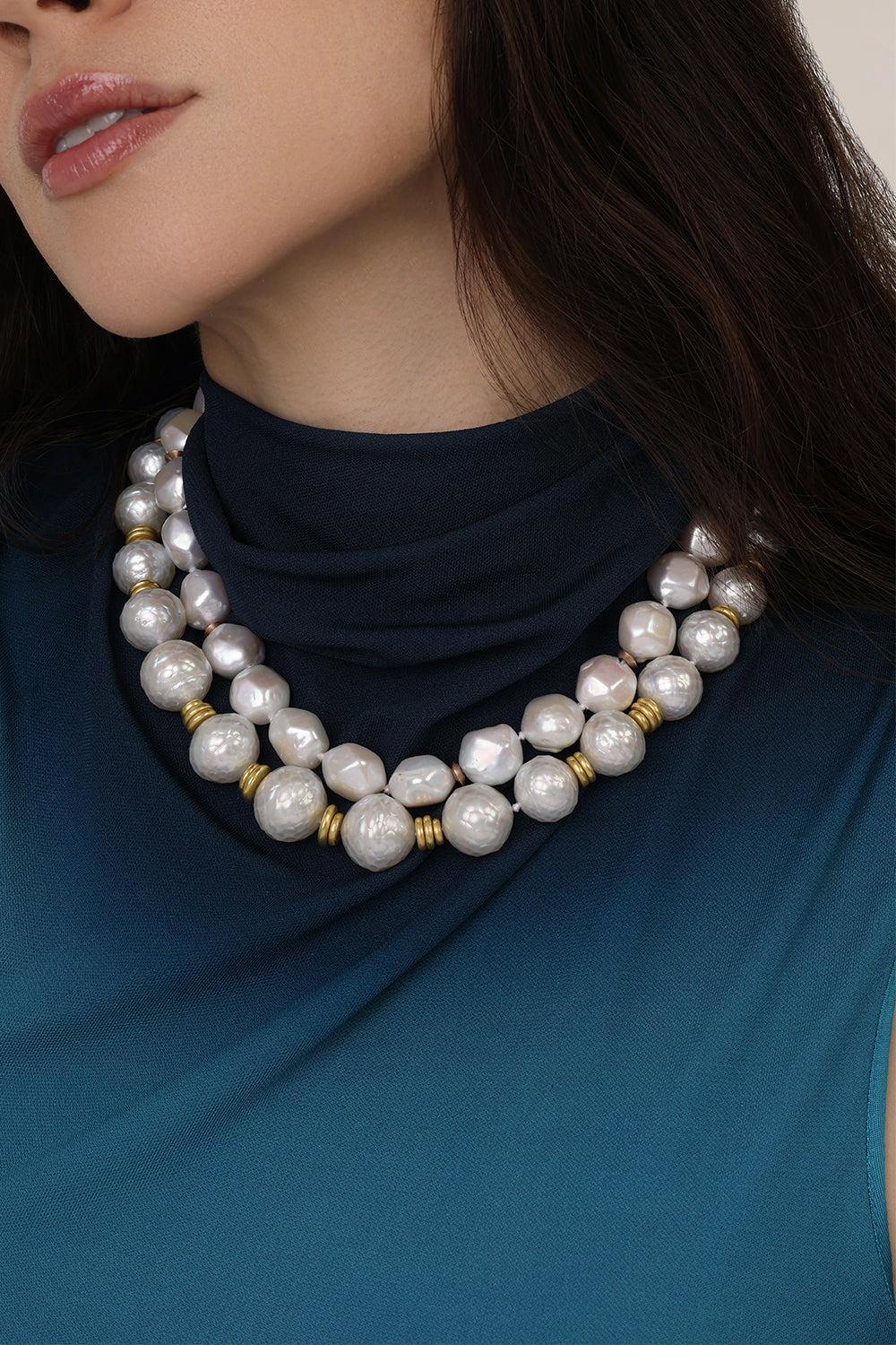 Faceted Fresh Water Pearl Necklace - Image 2