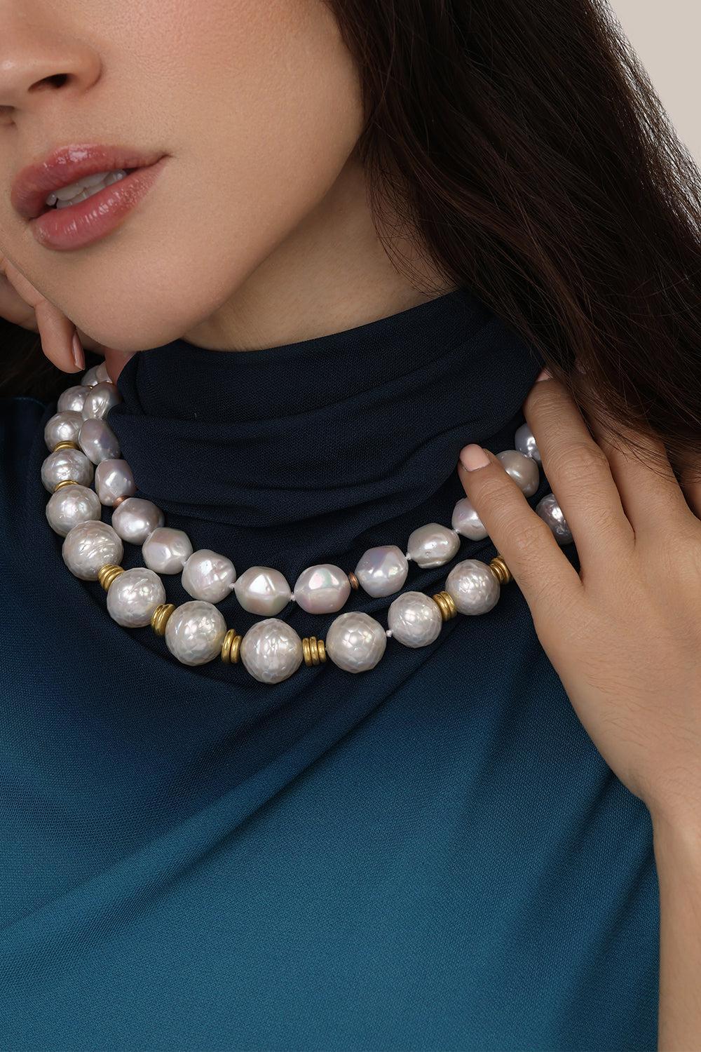 Faceted Fresh Water Pearl Necklace - Image 3