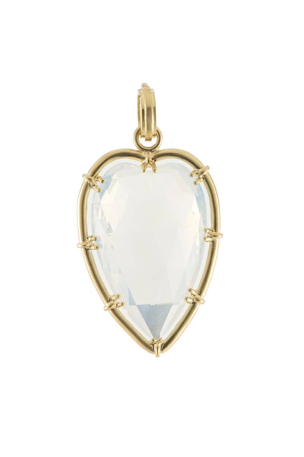 Fire Moon Quartz Heart Pendant