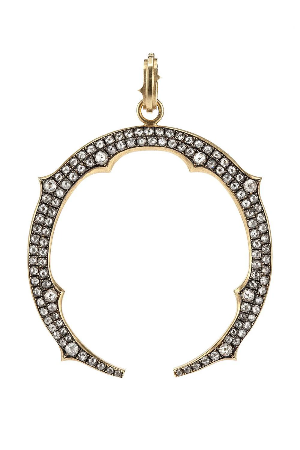 Grey Diamond Horseshoe Pendant