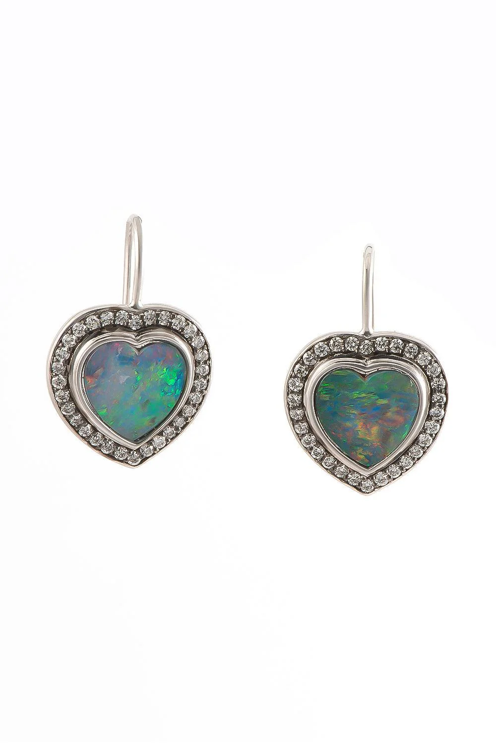 Heart Opal Earrings