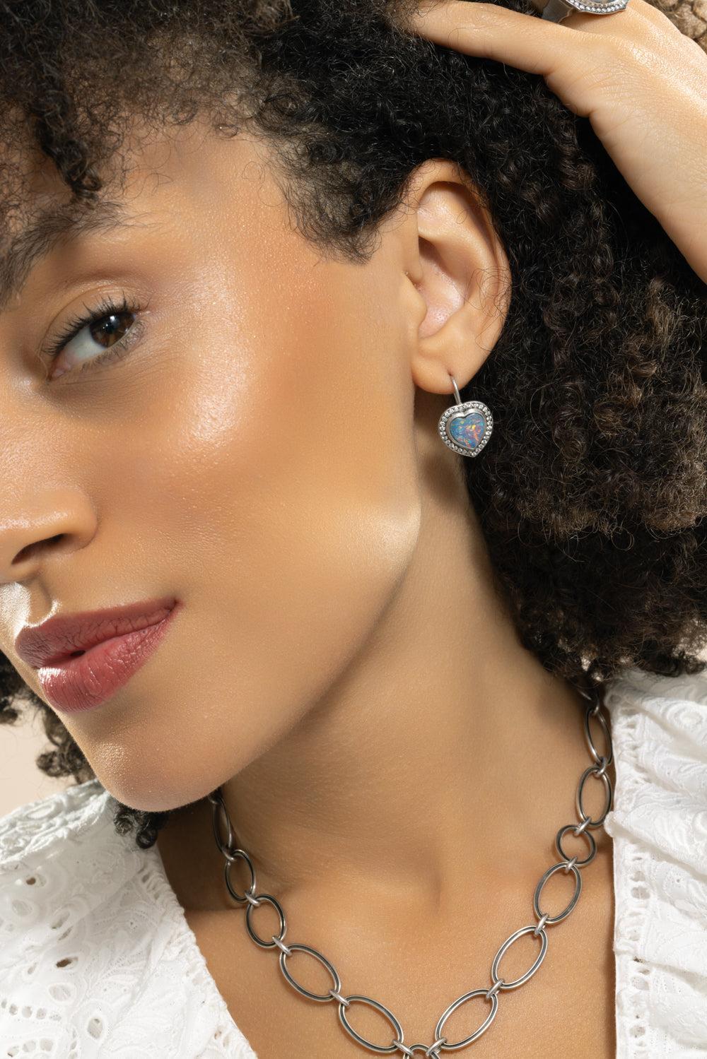 Heart Opal Earrings - Image 2