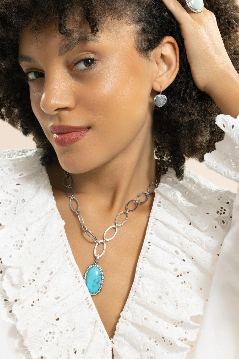 Heart Opal Earrings - Image 3