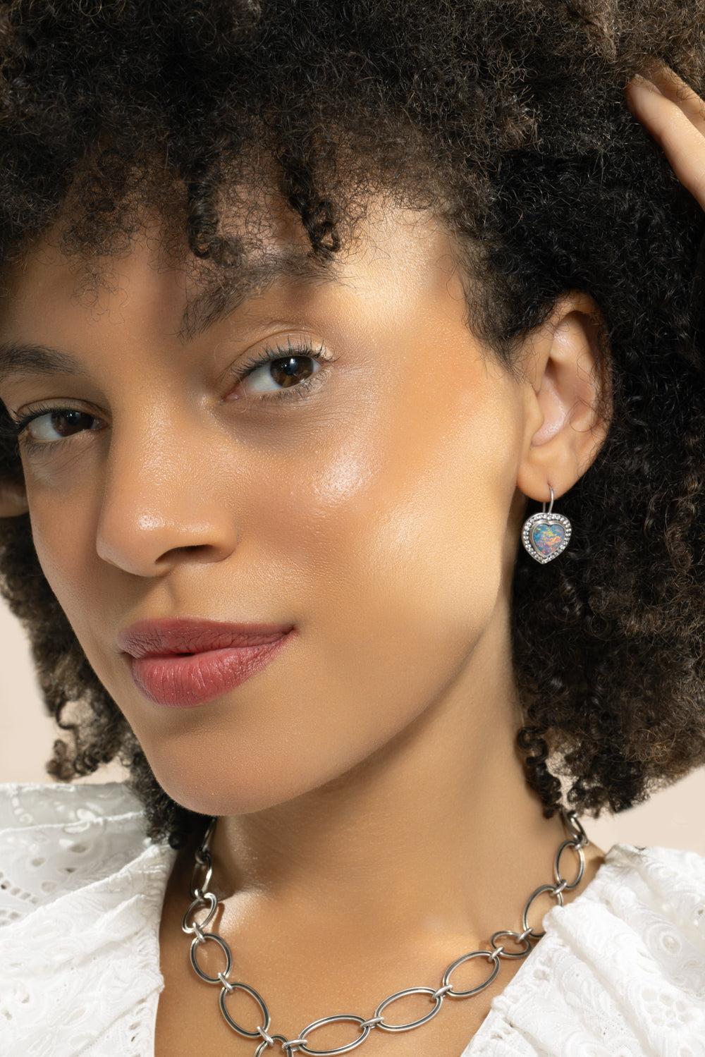 Heart Opal Earrings - Image 4