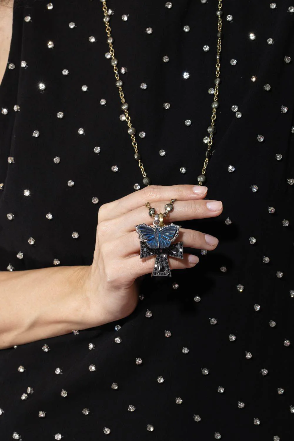 Large Spectrolite Butterfly Pendant - Image 4