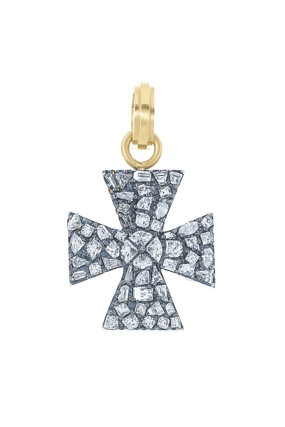Mixed Shape Diamond Cross Pendant