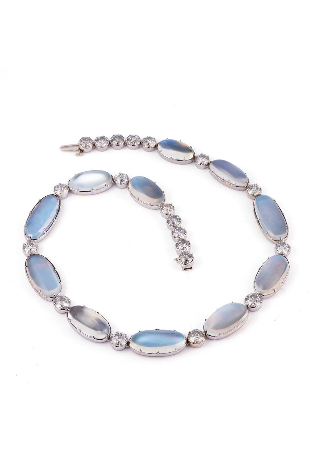 Moonstone Grey Diamond Riviera Necklace