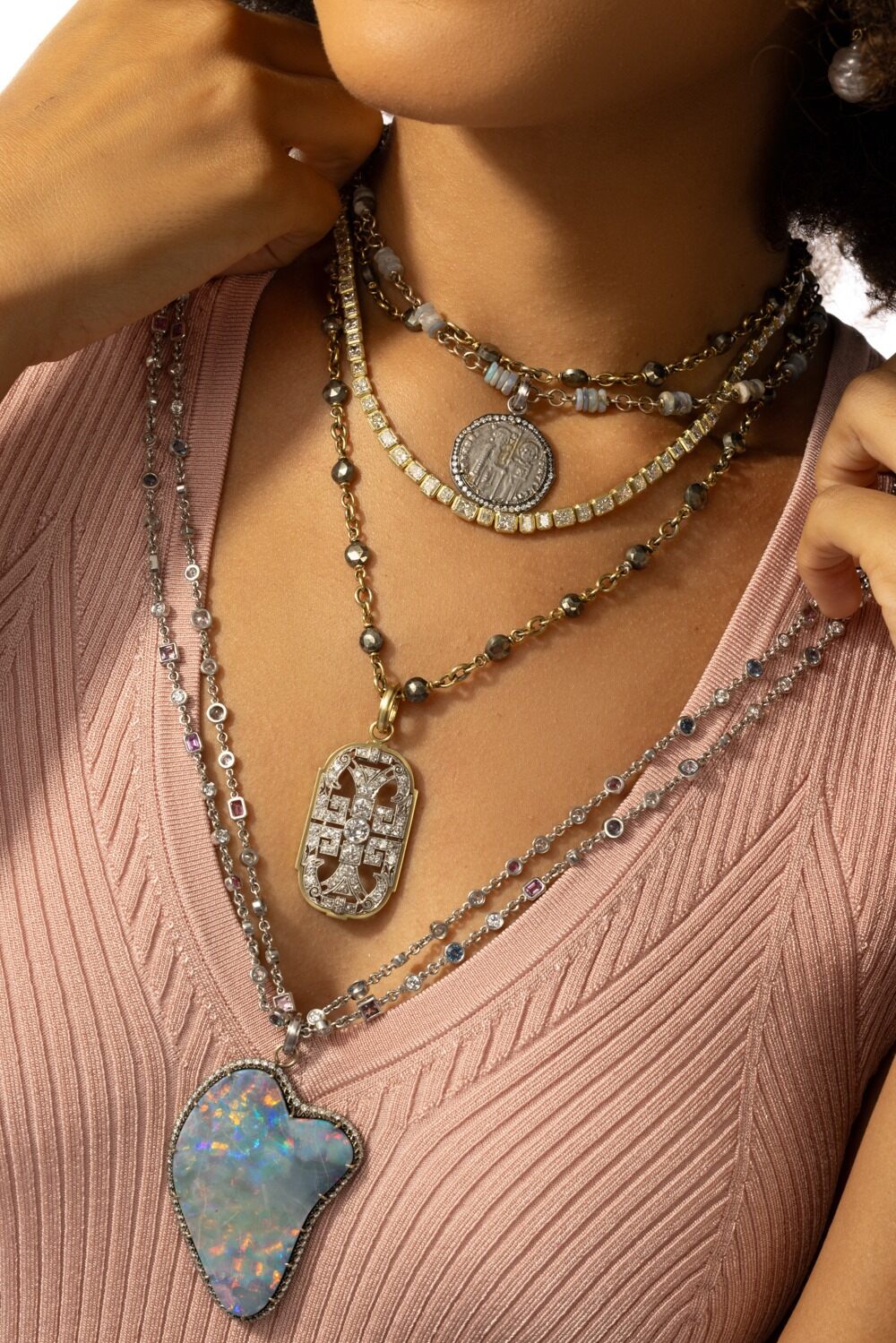 Multi Color Sapphire Necklace - Image 2