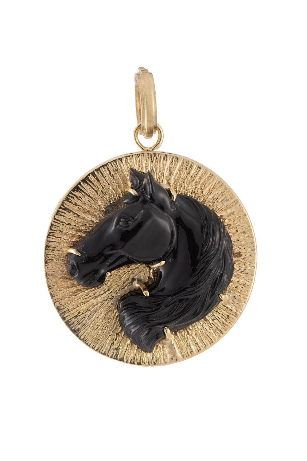 Obsidian Rainbown Horse Pendant