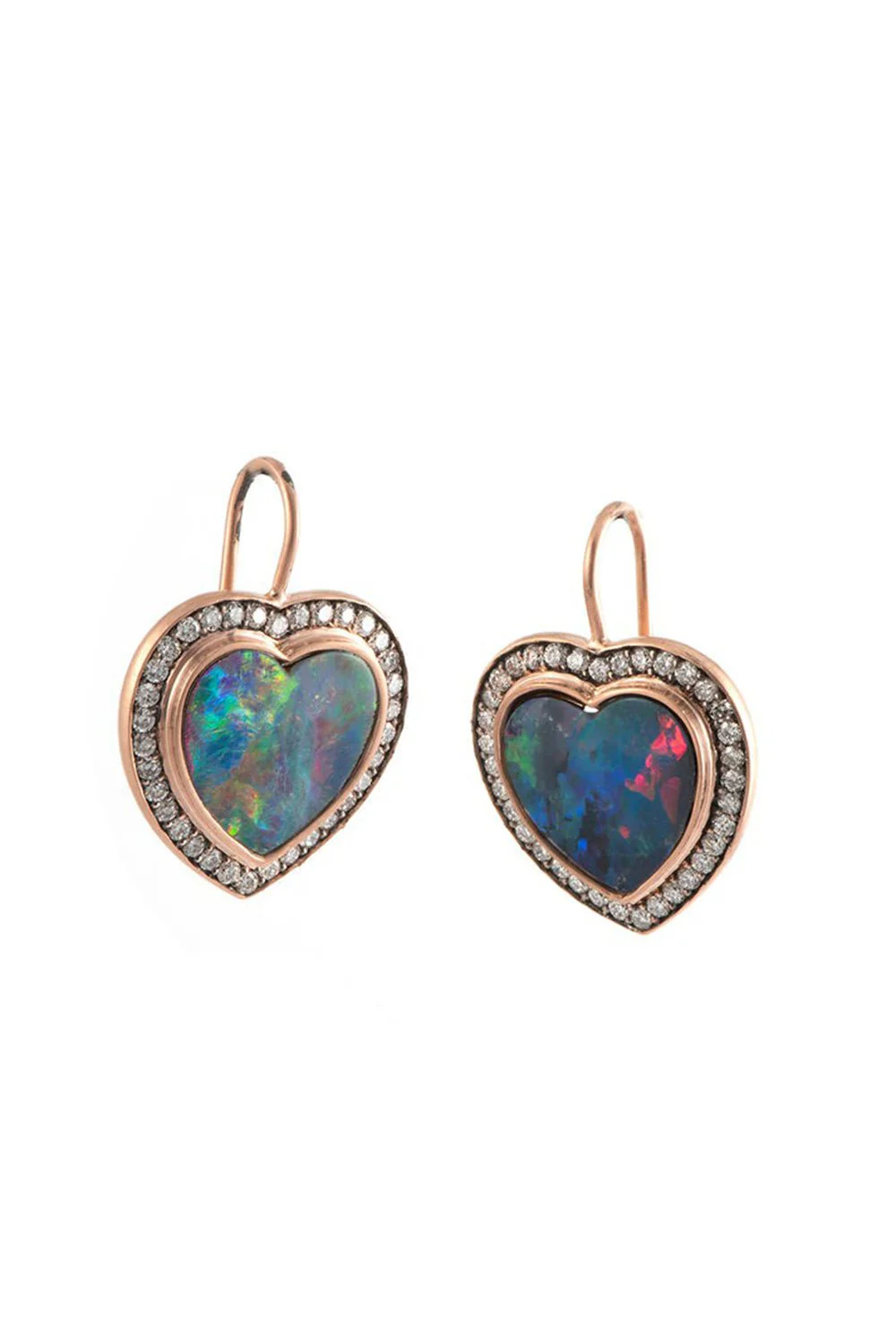 Opal Heart Earrings