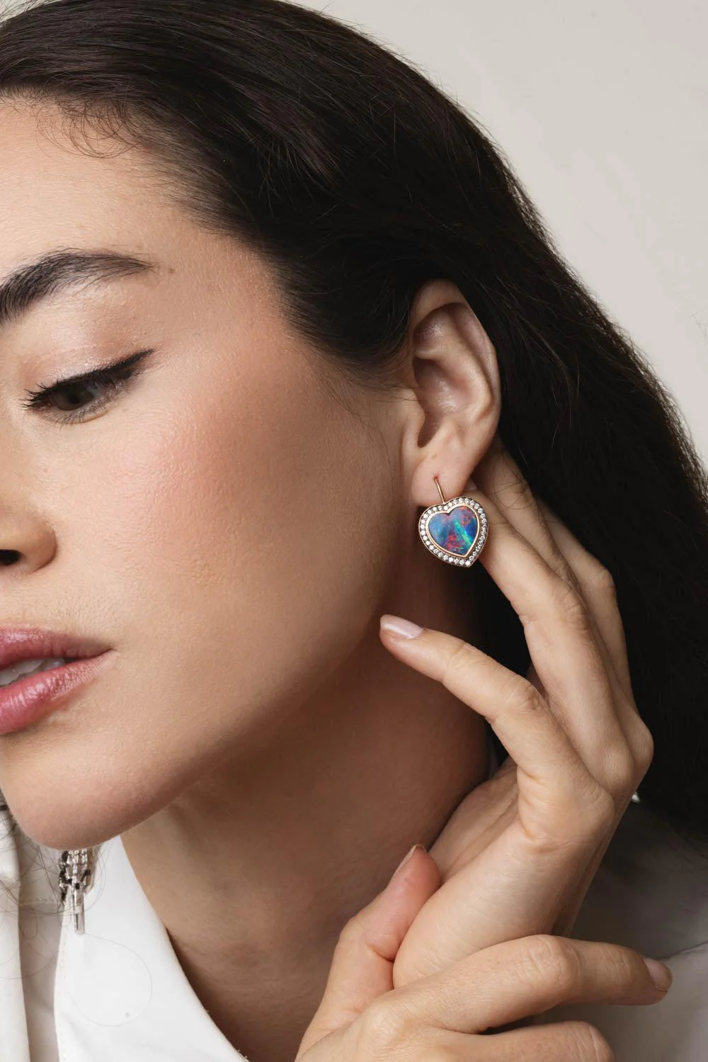 Opal Heart Earrings - Image 2