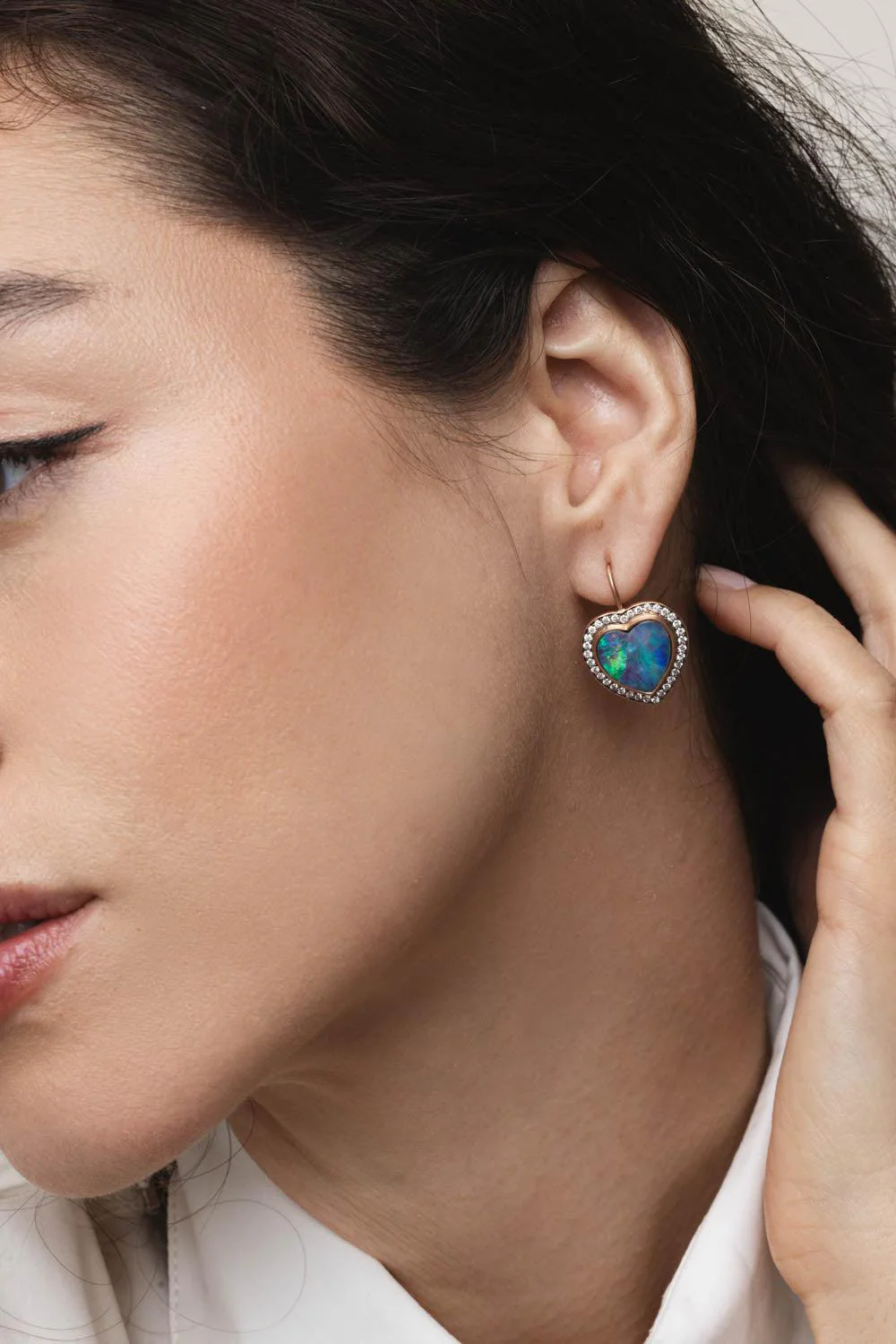 Opal Heart Earrings - Image 3