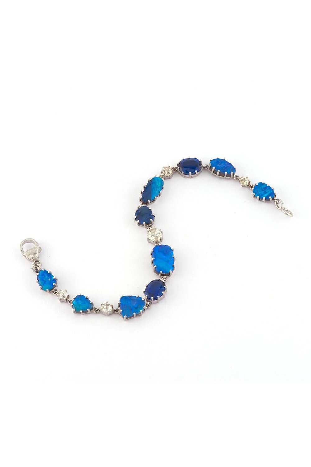 Opal Kyanite Diamond Bracelet