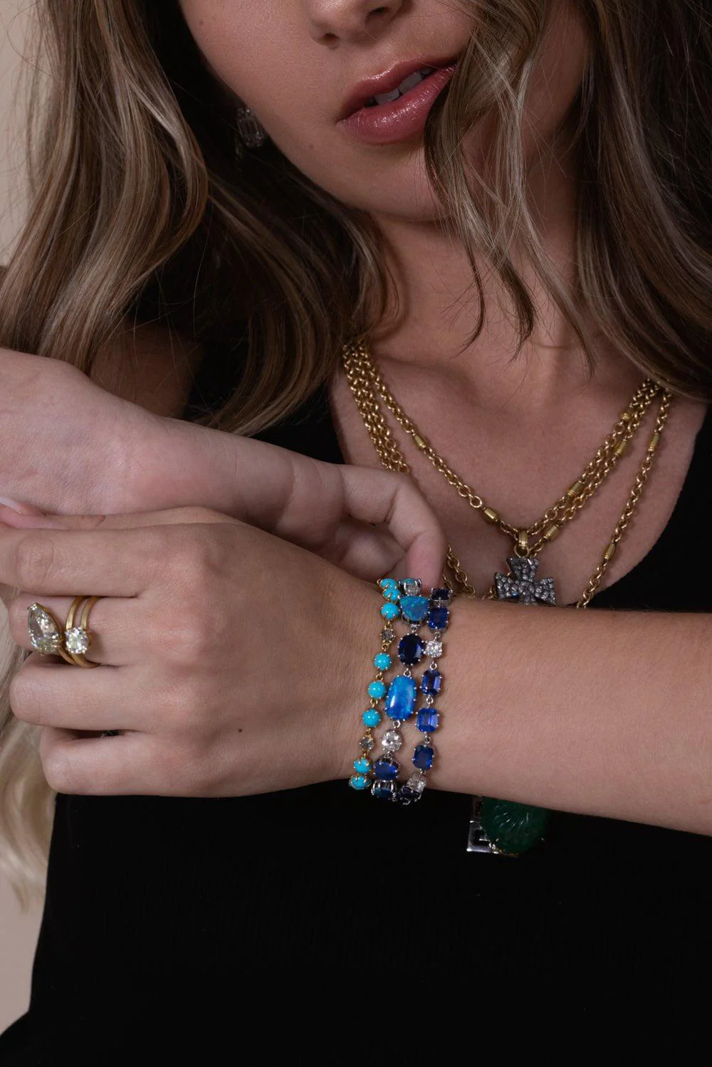 Opal Kyanite Diamond Bracelet - Image 3