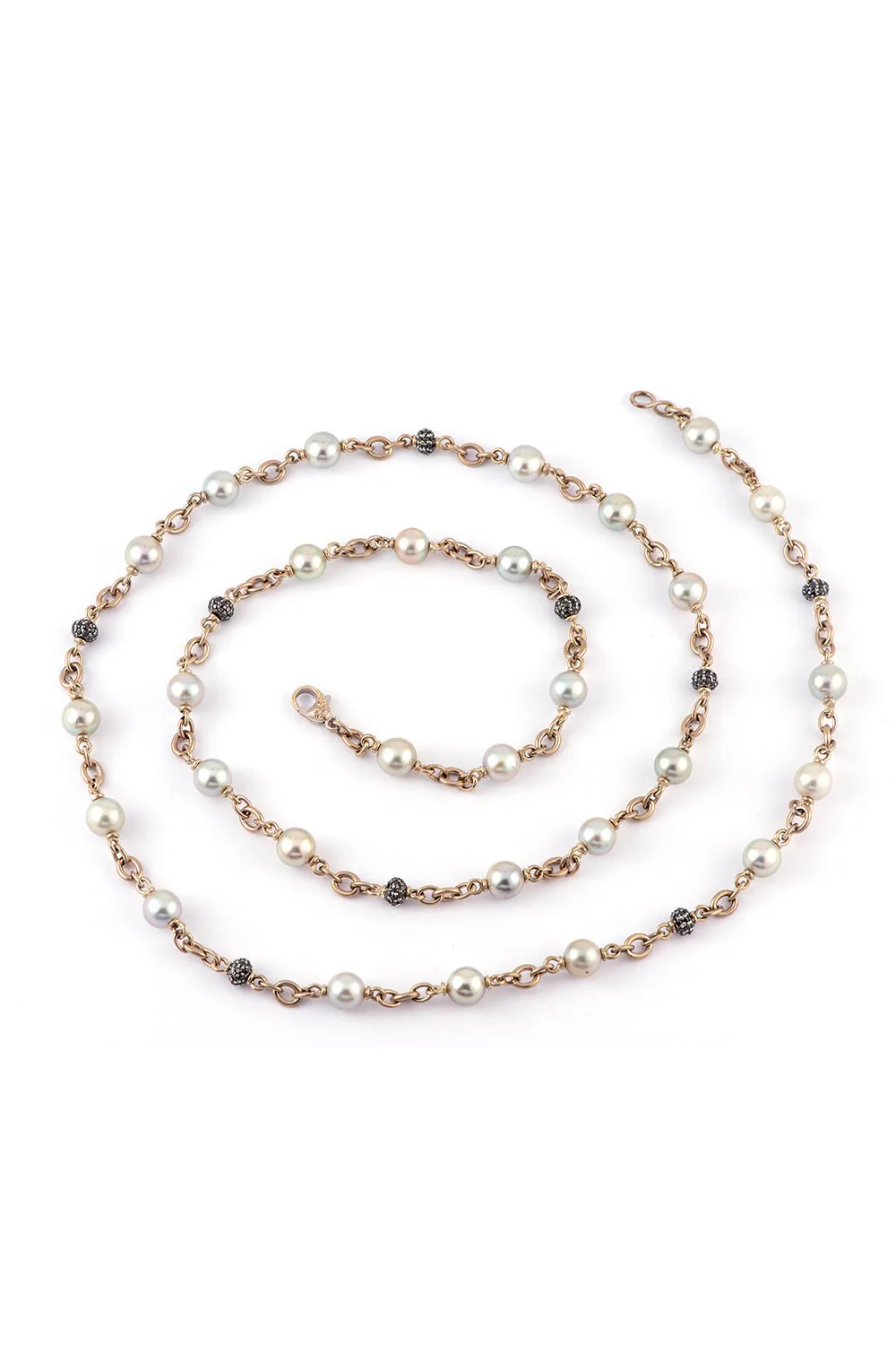 Pearl Black Diamond Bead Necklace