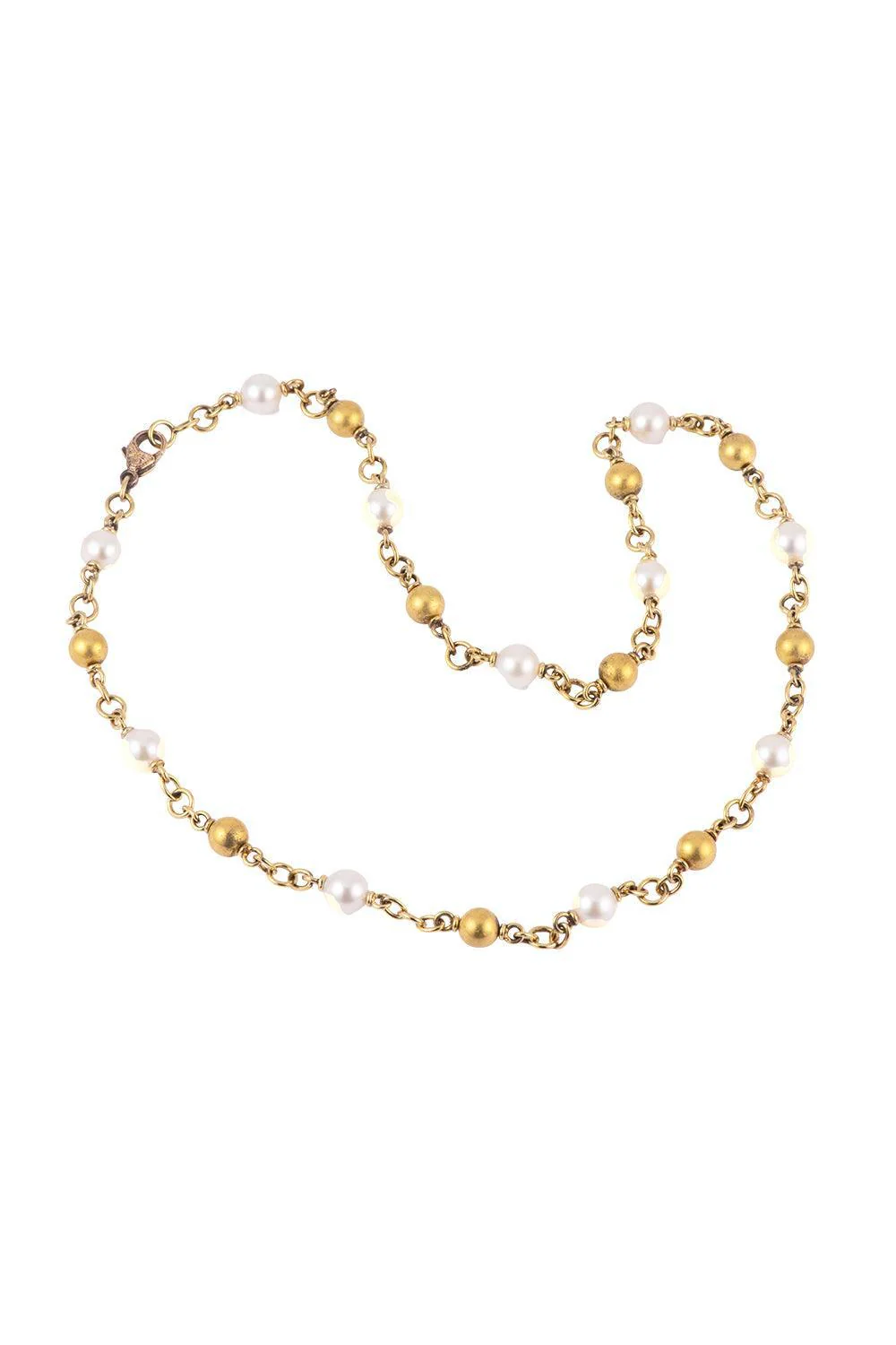 Pearl Gold Beaded Necklace