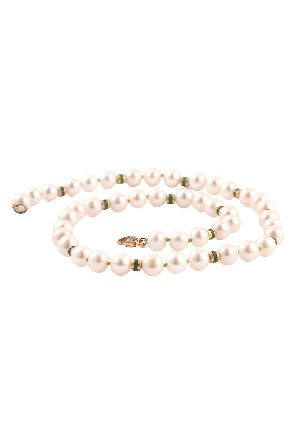 Pearl Tsavorite Beaded Necklace
