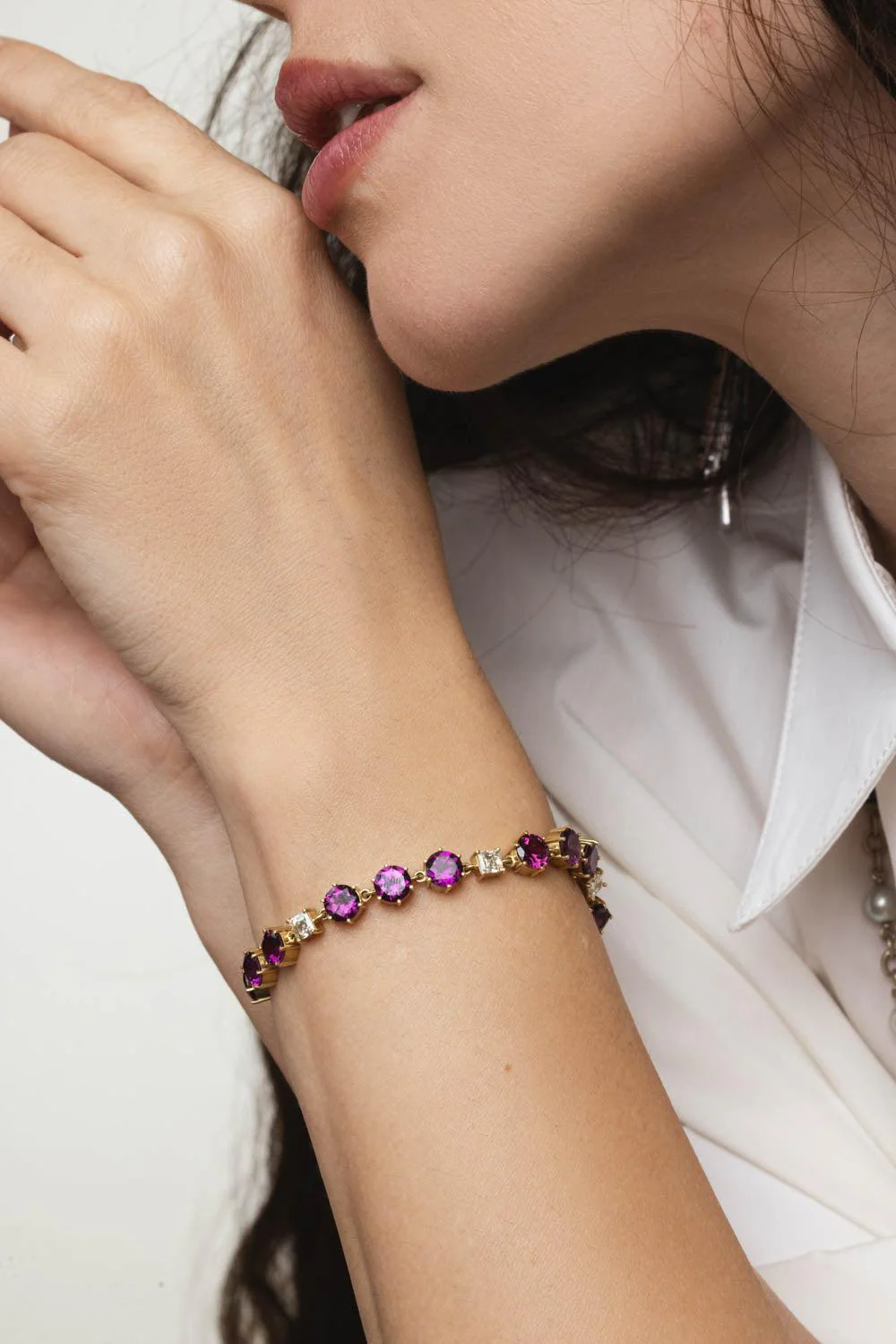 Purple Rhodolite Asher Diamond Tennis Bracelet - Image 6
