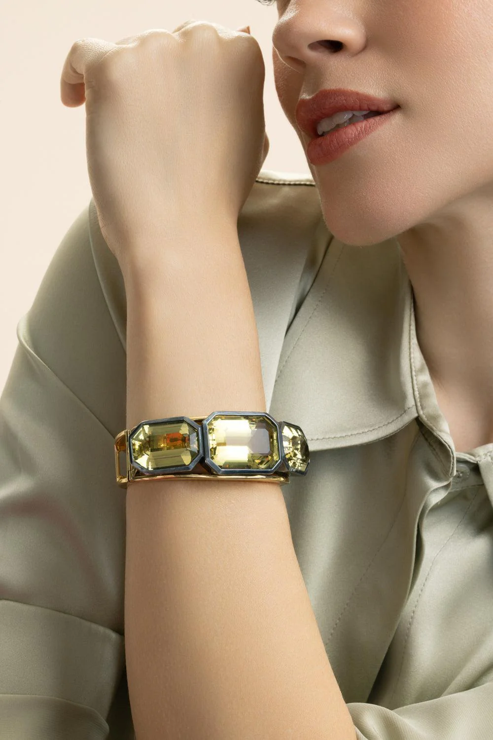 Quartz Prazolite Cuff Bracelet - Image 2