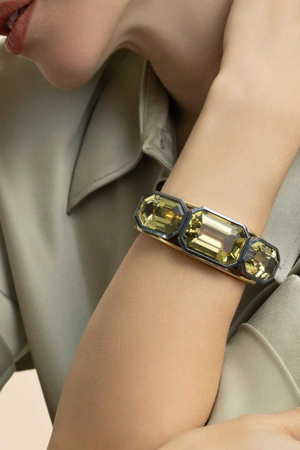 Quartz Prazolite Cuff Bracelet - Image 4