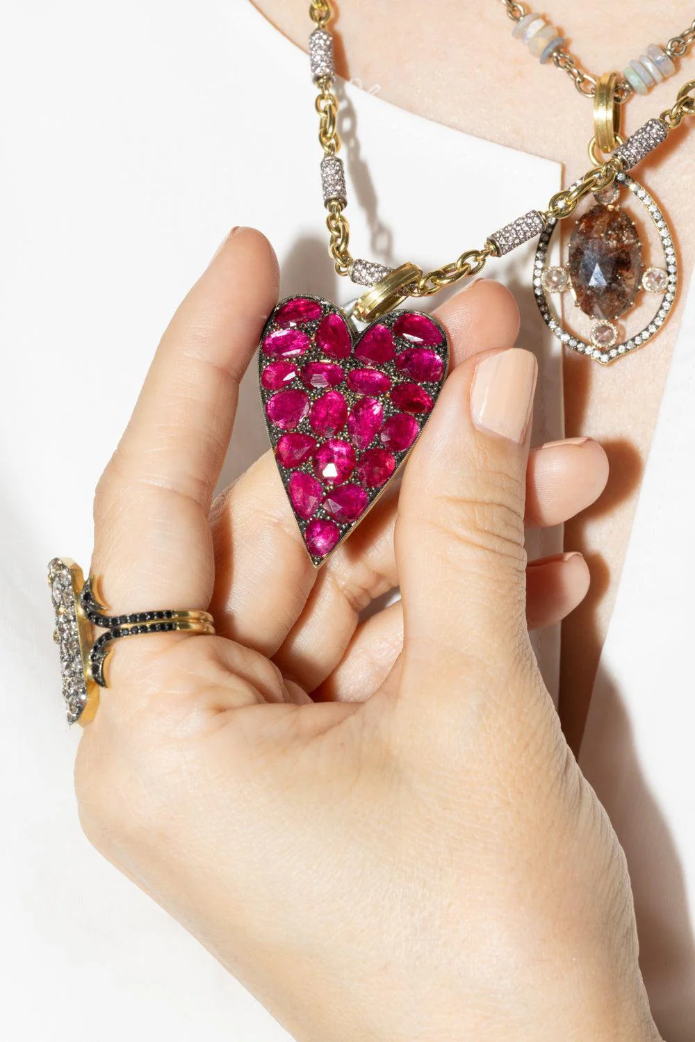 Ruby Ten Table Heart Pendant - Image 3