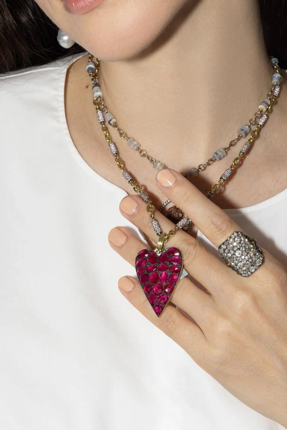 Ruby Ten Table Heart Pendant - Image 4