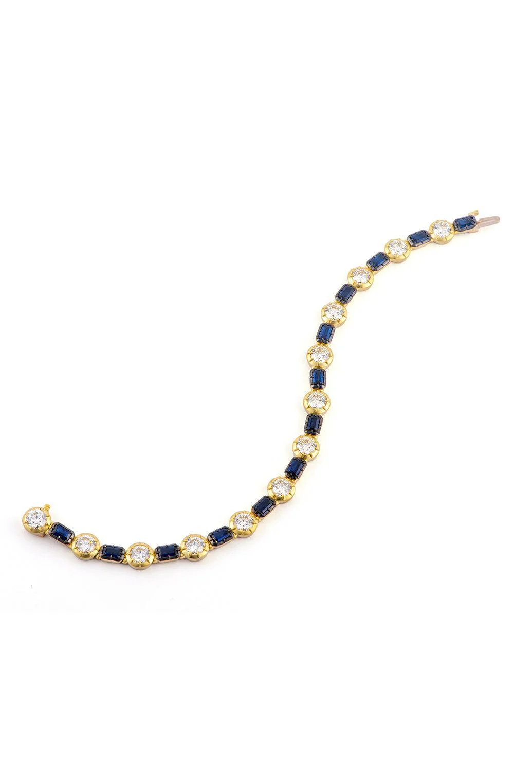 Sapphire Diamond Round Baguette Bracelet