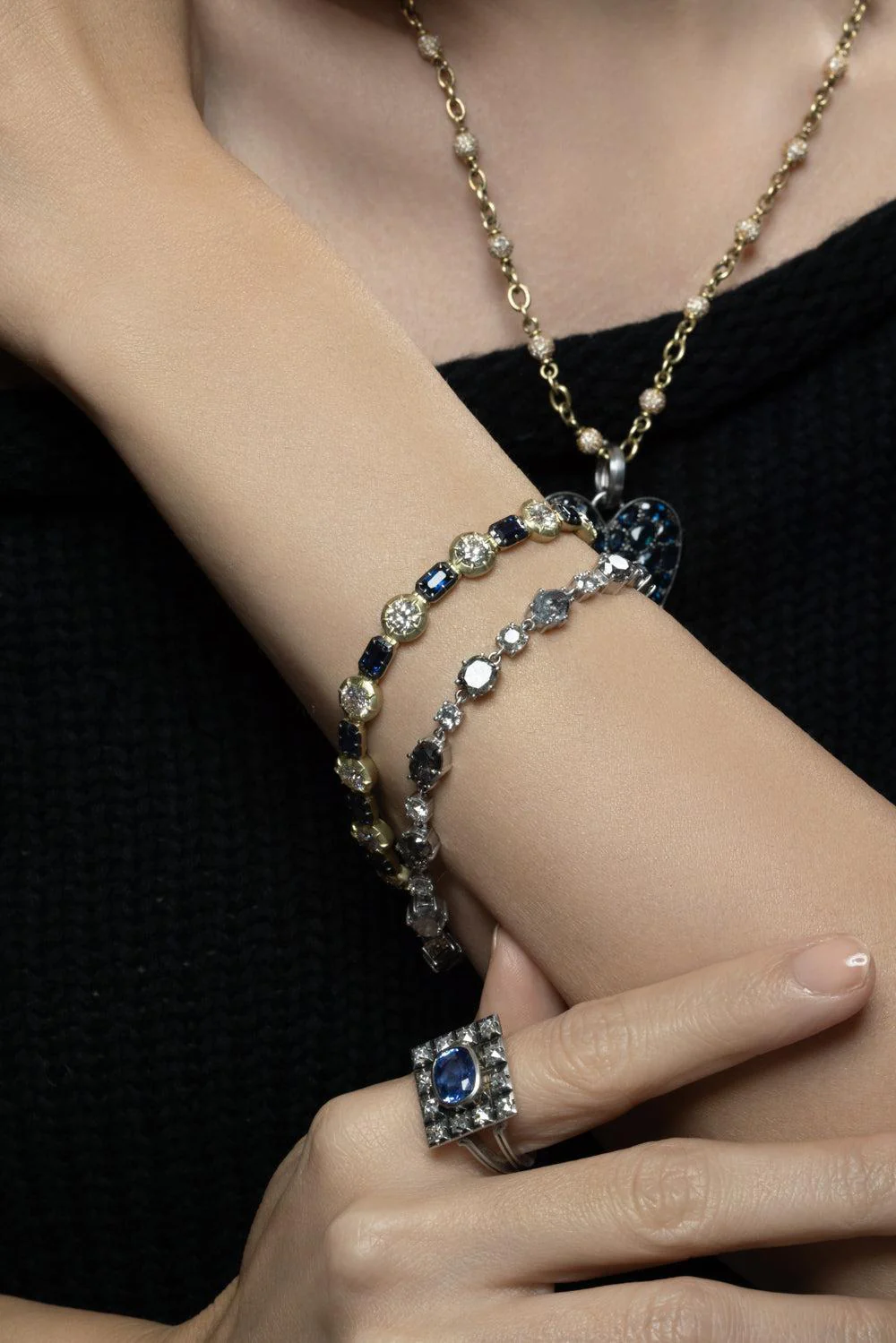 Sapphire Diamond Round Baguette Bracelet - Image 3