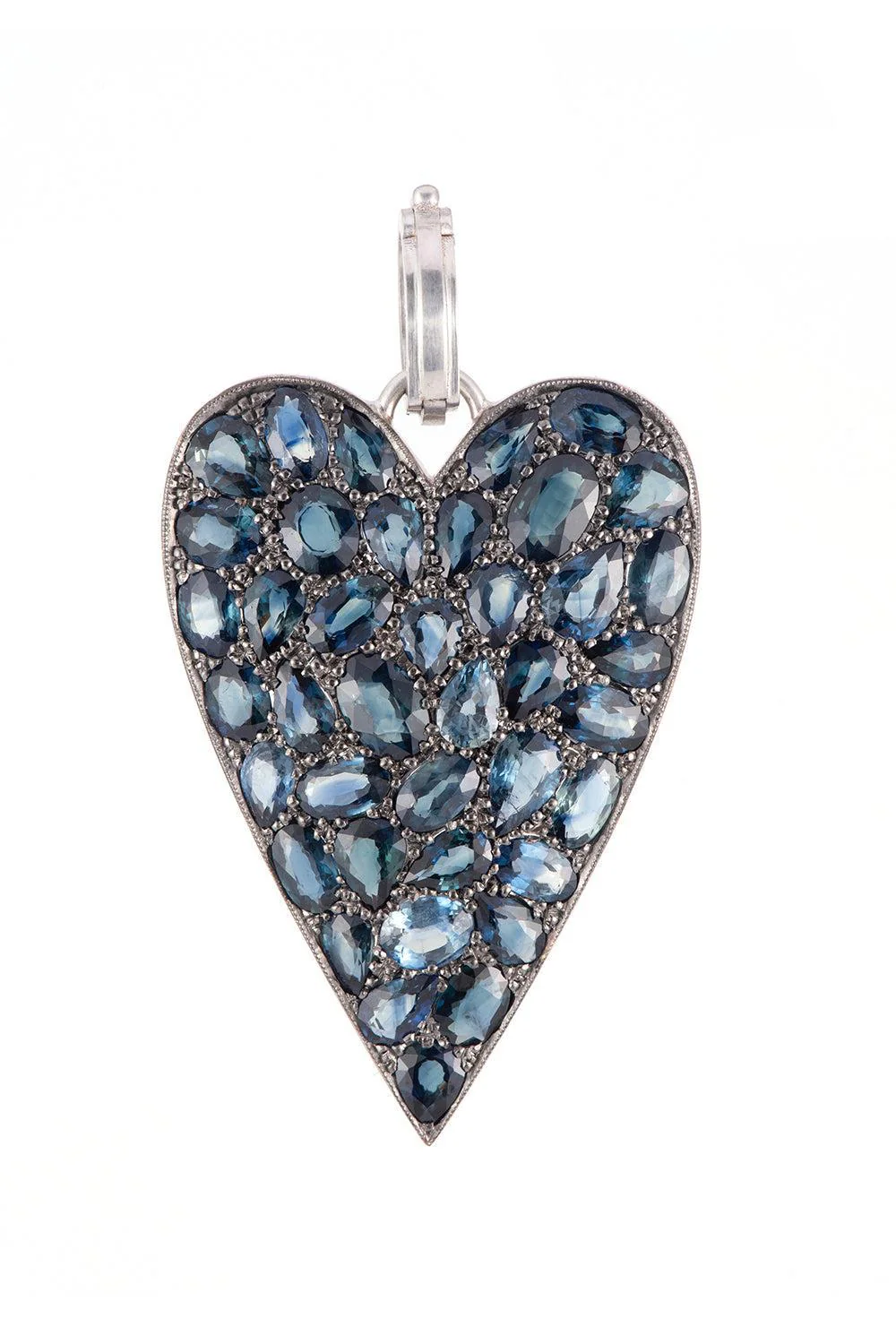 Sapphire Ten Table Heart Pendant