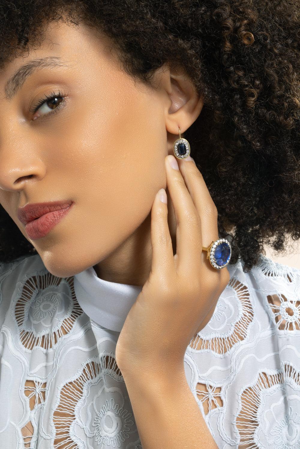 Sapphire Vintage Fame Fortune Earrings - Image 4