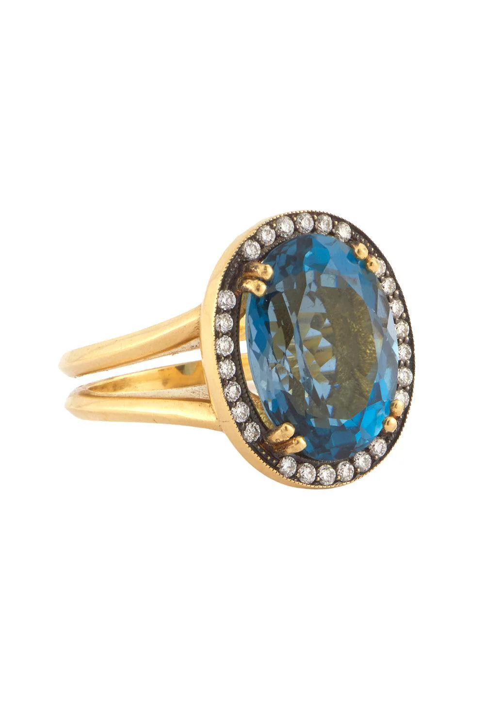 Topaz Diamond Oval Ring - Image 5