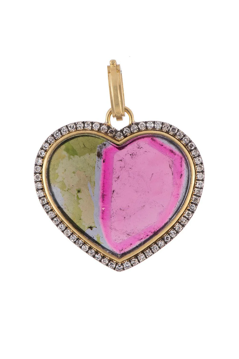 Tourmaline Bicolor Heart Pendant