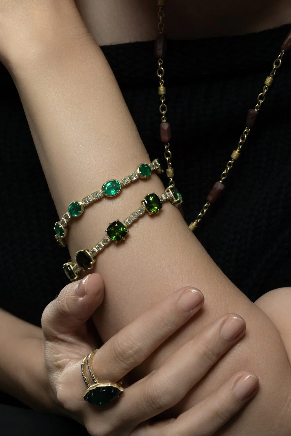 Tourmaline Diamond Cushion Cut Bracelet - Image 4