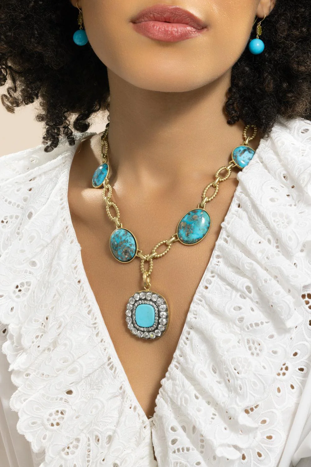 Turquoise Gold Necklace - Image 4