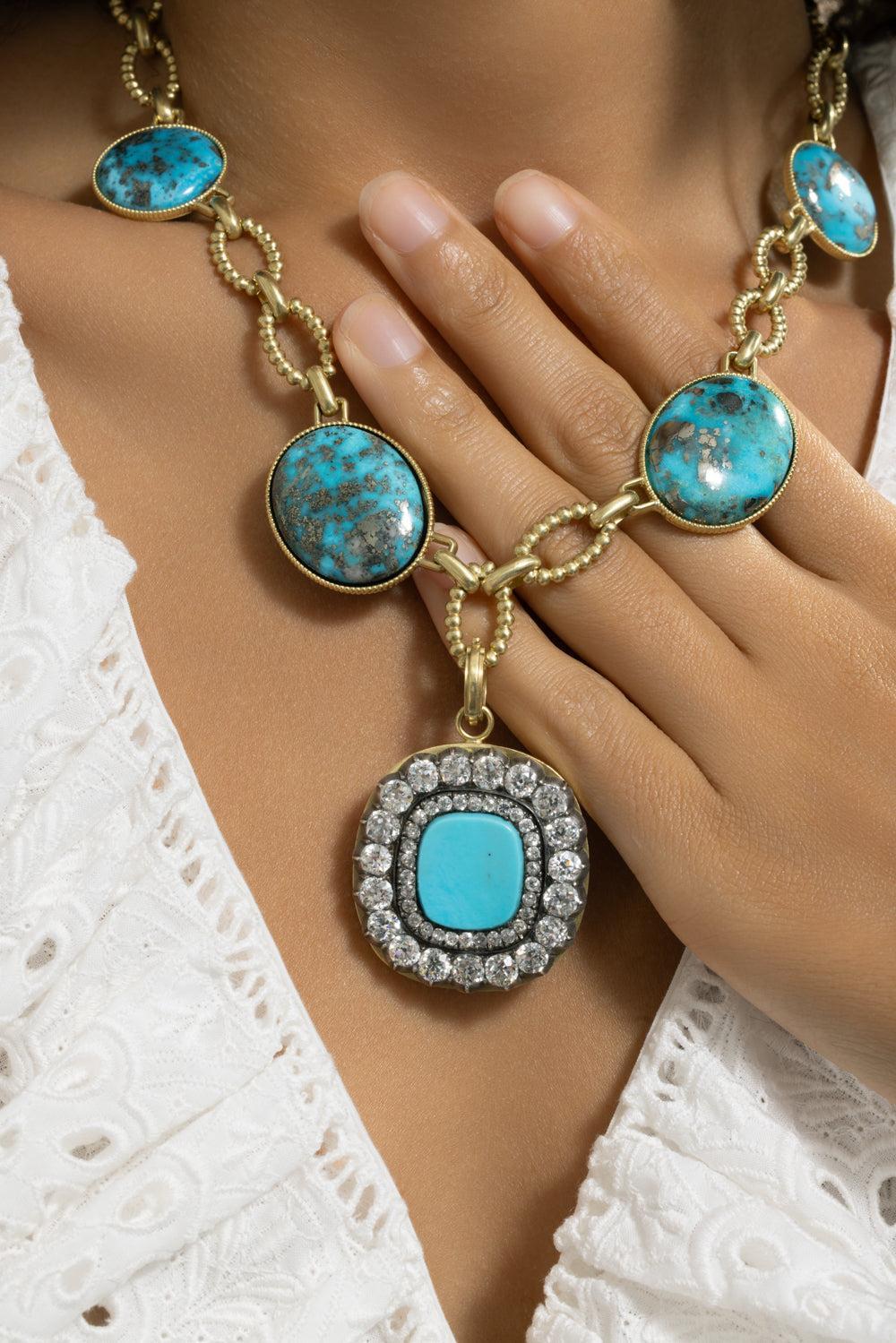 Turquoise Gold Necklace - Image 3