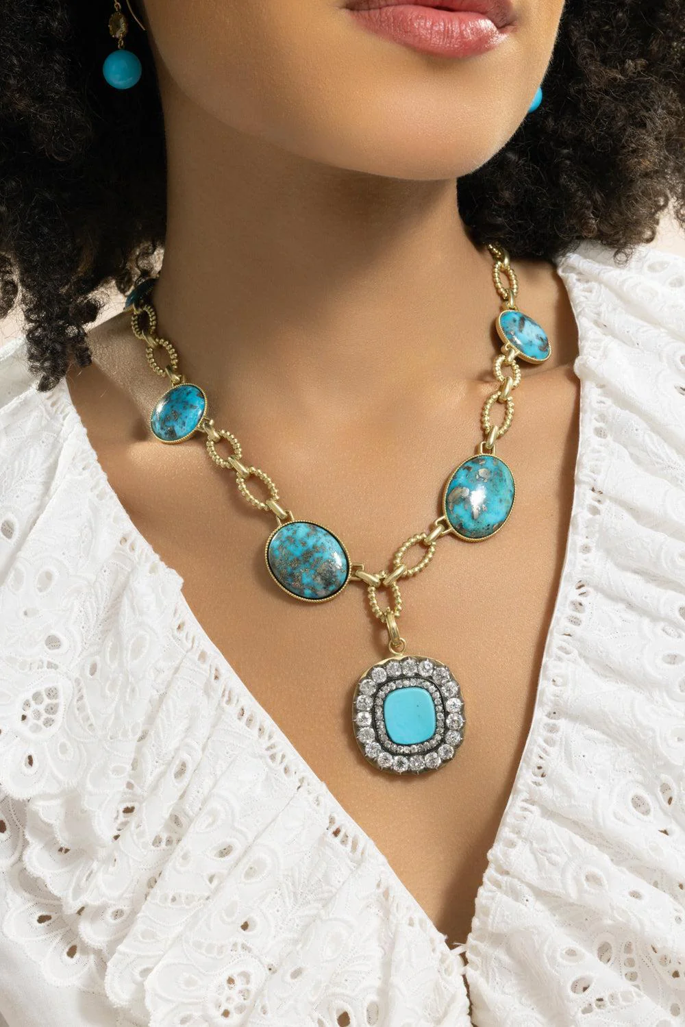 Turquoise Gold Necklace - Image 2