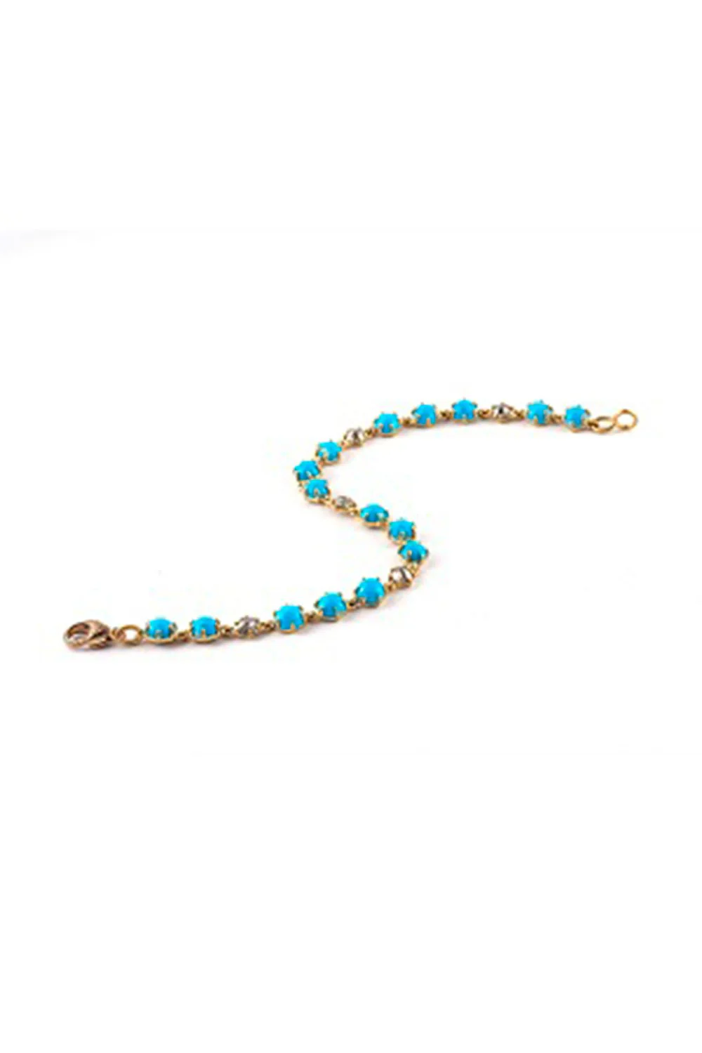 Turquoise Grey Rose Cut Tennis bracelet
