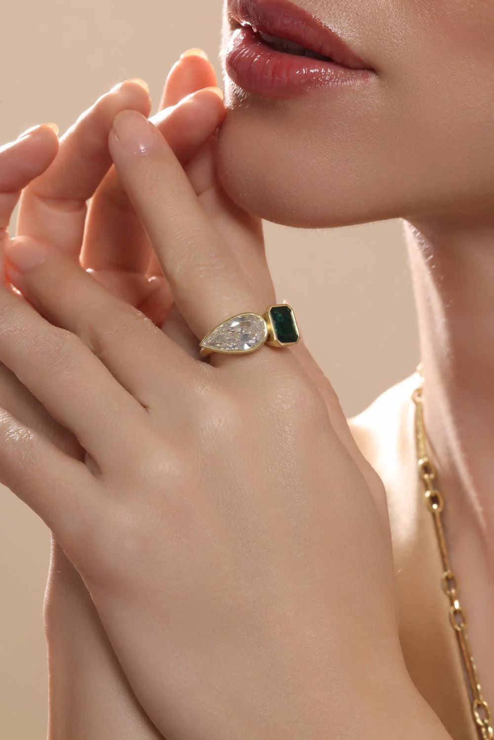 Zambian Emerald Diamond Ring - Image 4