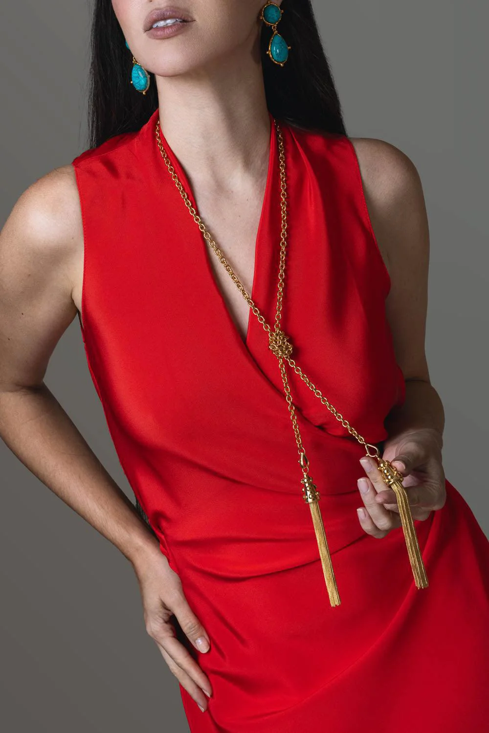 2 Pompons Pendant Necklace - Image 2
