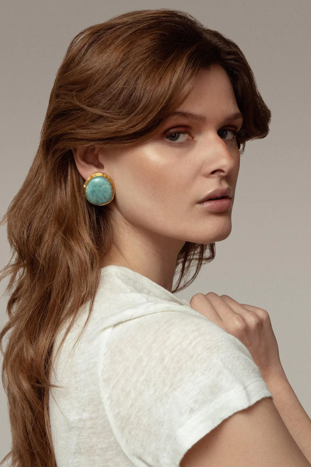 Amazonite Macaron Earrings - Image 2