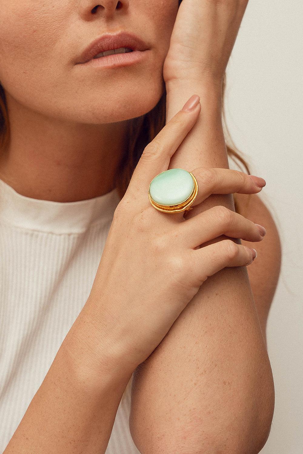 Amazonite Macaron Ring - Image 2