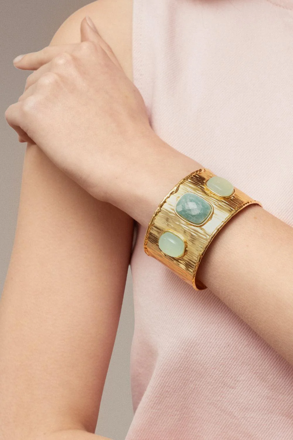 Amazonite Onyx Cuff Bracelet - Image 2