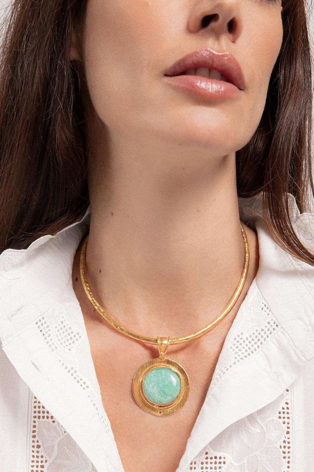 Amazonite Theodora One Pendant Necklace - Image 2