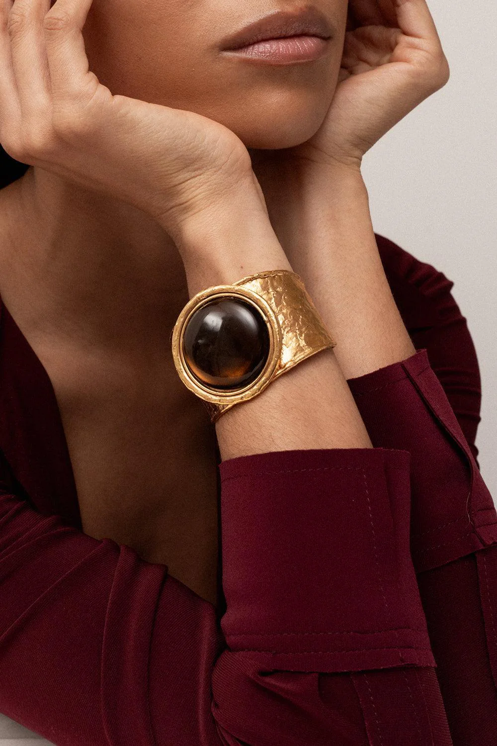 Carnaline Sphere Cuff Bracelet - Image 2